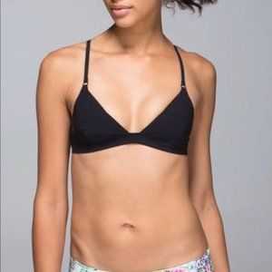 NWT Lululemon Women's Size 4 Shanti Surf Triangle Top Black UPF 50 A/B Cup Yoga